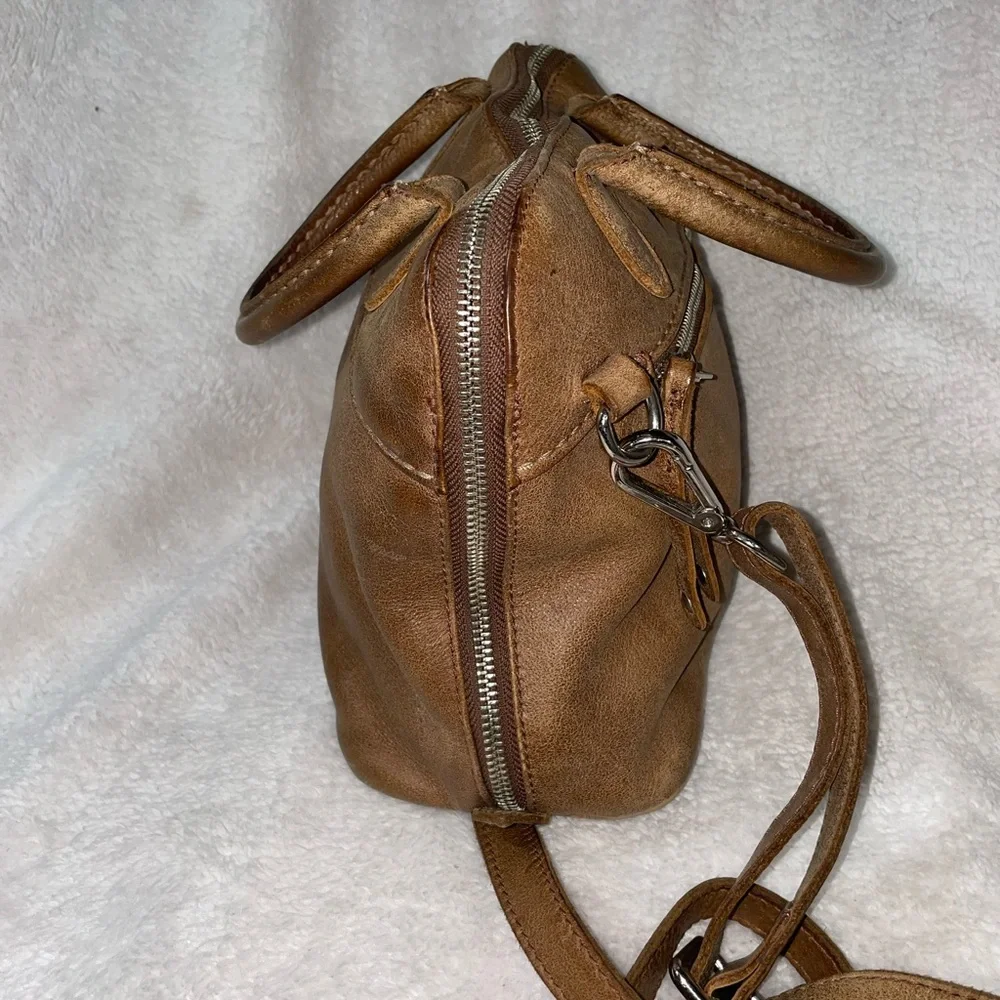 Roots Grace Tribe Leather Brown Classic Satchel Bag made in Canada